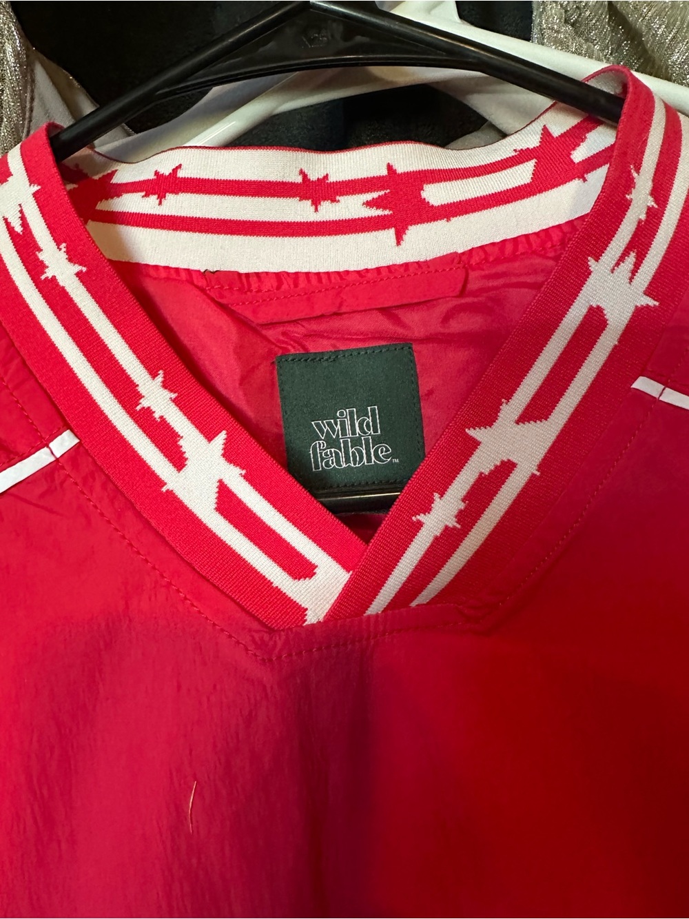 wild fable Red Varsity Jacket with White Trim